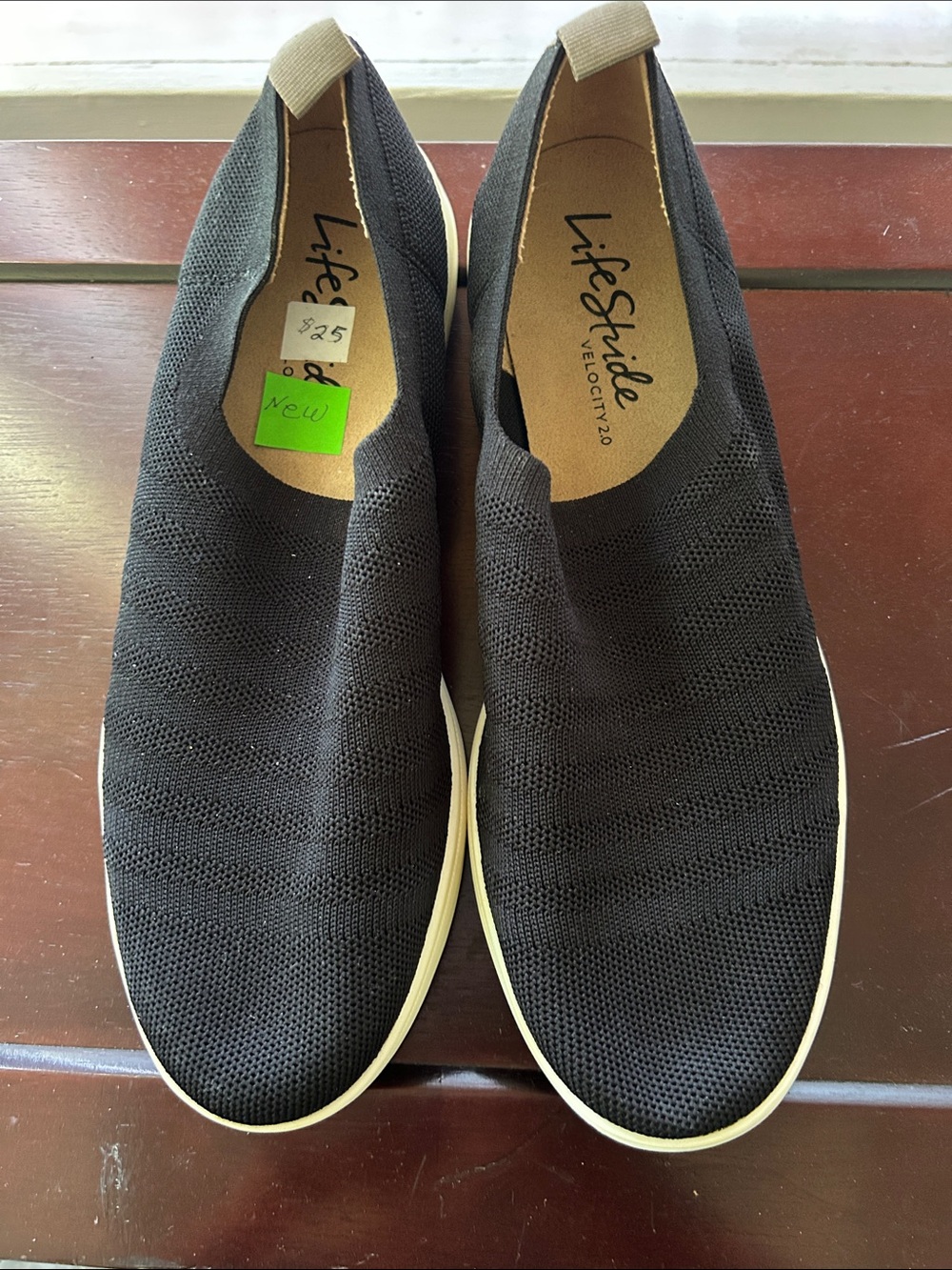 Life Stride Men’s Slip-On Knit Sneakers in Black